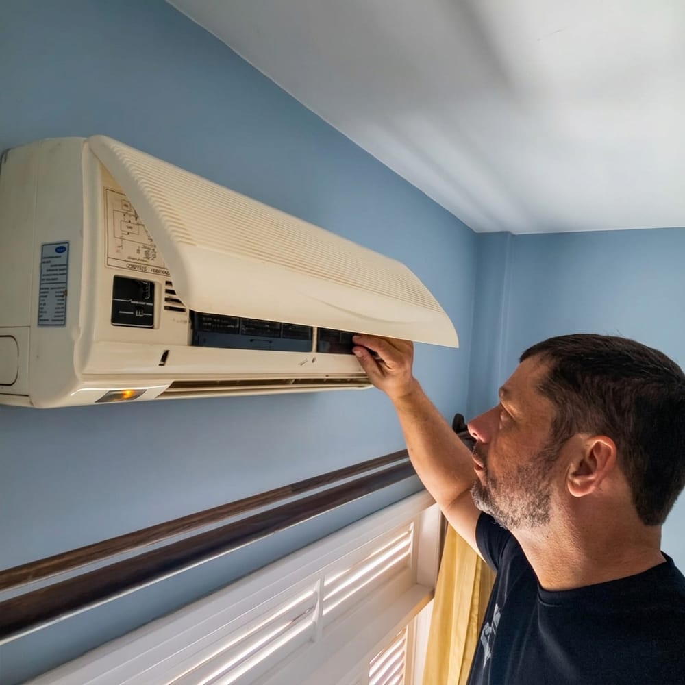 Técnico da Clima Service em atendimento de ar-condicionado em Anchieta – ES